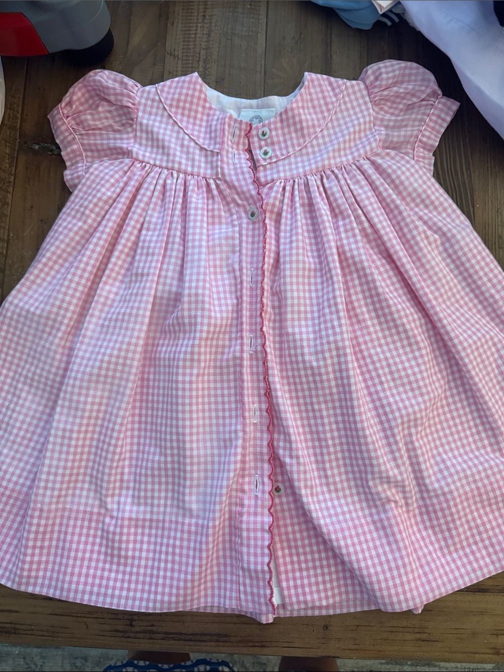 Pink Gingham Girls' Sleep Dress - Soft Button-Front Pajama